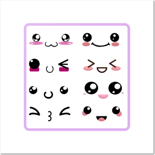 Kawaii Emoji Faces Posters and Art